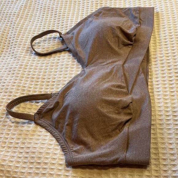 Torrid Sports Bra Brown Cross Front Detail & Adjustable Spaghetti Straps 1 (1X) - Picture 2 of 9